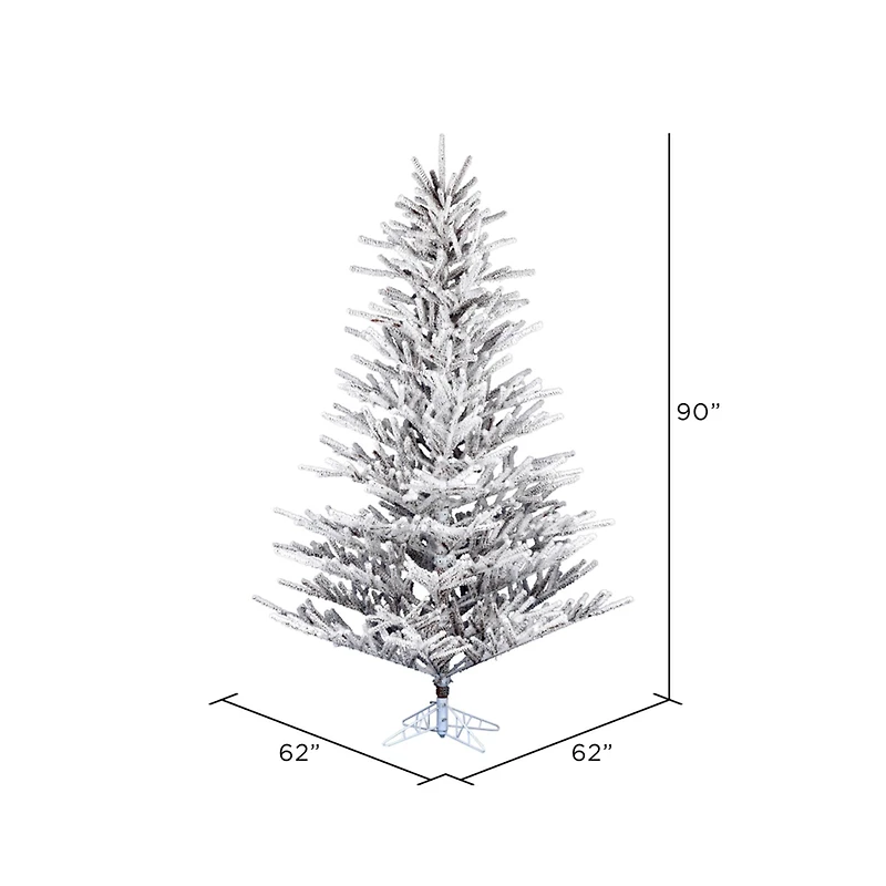 7.5ft. Unlit Flocked Stick Pine Artificial Christmas Tree