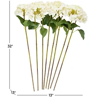 32" White Hydrangea Artificial Flower Stem, 8ct.