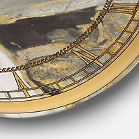 Designart 'Marble Gold And Black Glam Wall Clock