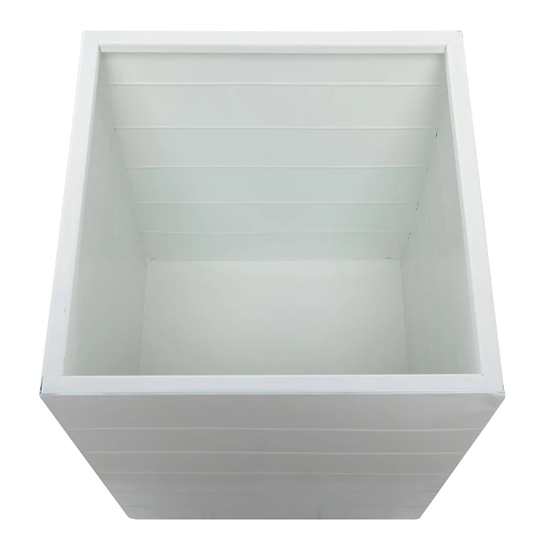 White Modern Planter, Set of 2" 17", 14"