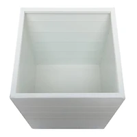 White Modern Planter, Set of 2" 17", 14"
