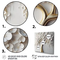 Designart "White Orchid Tree Garden Of Branches Vii" Tree Floral Wall Art For Living Room