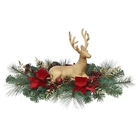 24" Gold Reindeer with Pine & Berry Centerpiece Tabletop Décor by Ashland®