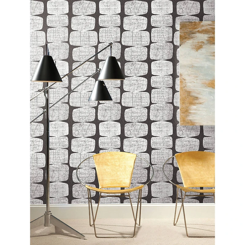 RoomMates Black Mid-Century Beads Peel & Stick Wallpaper
