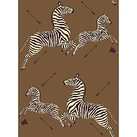 Scalamandre Brown Zebra Safari Peel & Stick Wallpaper