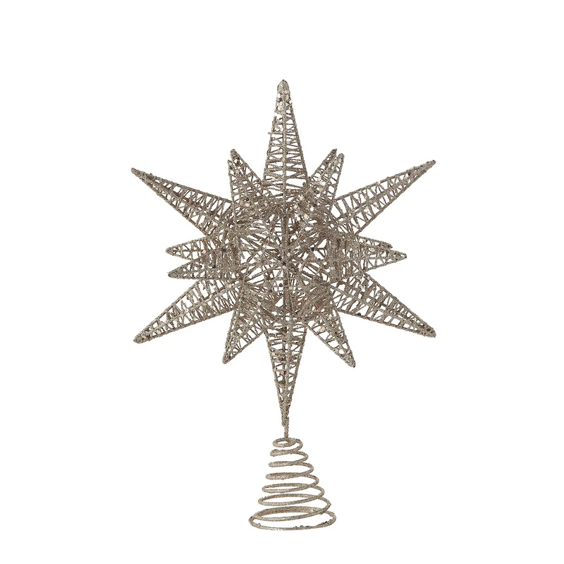 Hello Honey® 15.5" Multidimensional Metal Star Tree Topper with Gold Glitter