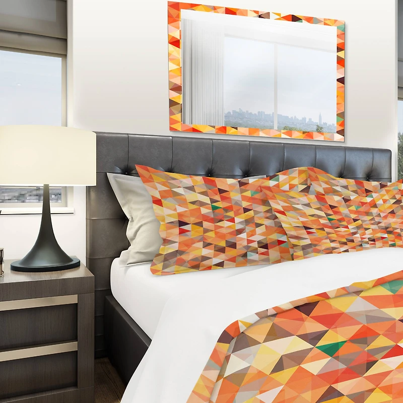 Designart 'Abstract Triangle' Modern Bedding Set