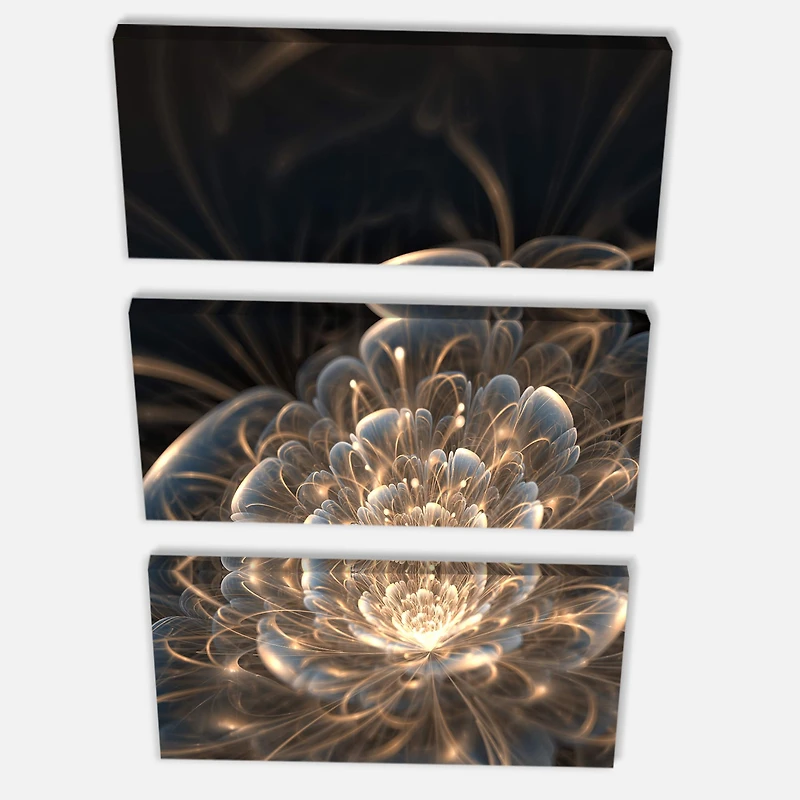 Designart - Fractal Flower with Golden Rays