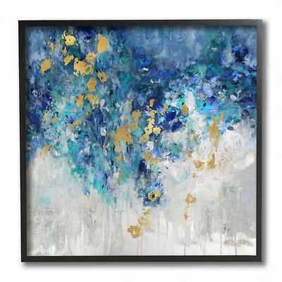 Stupell Industries Blue & Gold Abstract Framed Wall Art Set