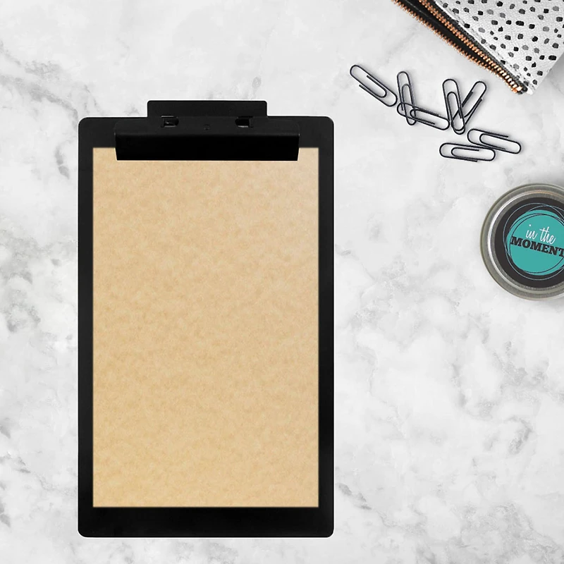 JAM Paper Matte Black Legal Size Aluminum Premium Clipboard with Hinge