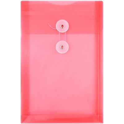 JAM Paper 6.25" x 9.25" Red Plastic Button String Open End Envelopes, 24ct.