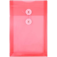 JAM Paper 6.25" x 9.25" Red Plastic Button String Open End Envelopes, 24ct.