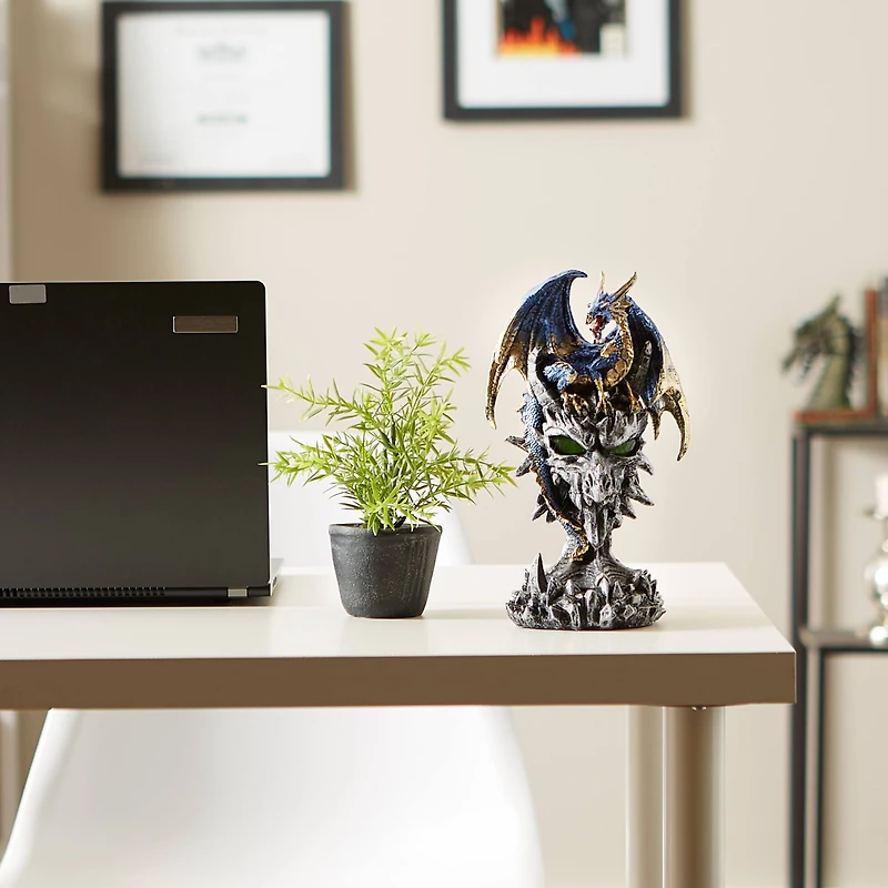 Blue Dragon Warrior Statue 6" x 4" x 9.5