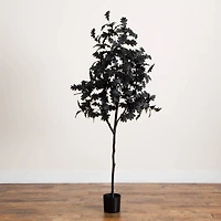 6ft. Artificial Halloween Black Oak Tree