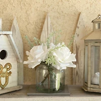 Flora Bunda® 8.5" Real-Touch Rose Arrangement in Glass Vase