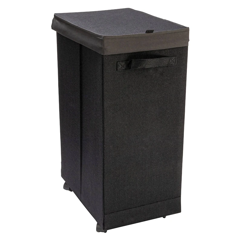 Household Essentials Narrow Collapsible Laundry Hamper with Liner & Lid