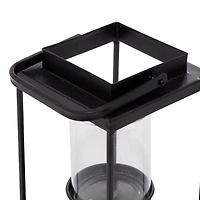 Black Metal Contemporary Candlestick Holders, 13" x 6" x 7"
