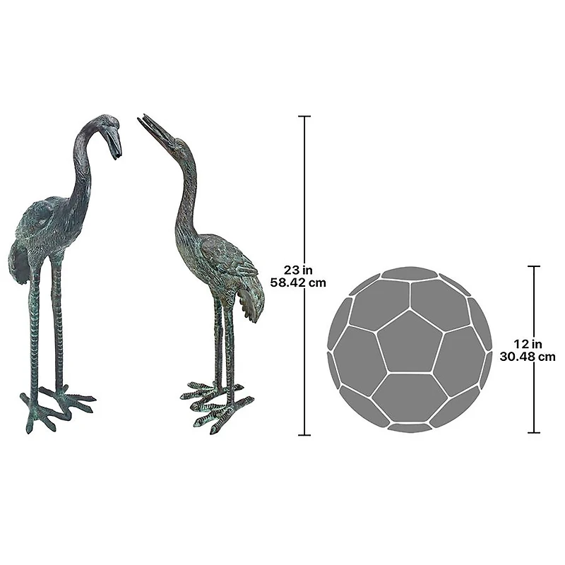 Design Toscano Small Bronze Crane Set