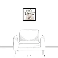 Highland Cow In A Crown 17.73" x 17.73" Black Framed Canvas