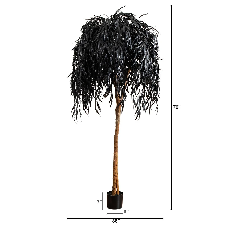 6ft. Artificial Halloween Black Willow Tree
