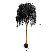6ft. Artificial Halloween Black Willow Tree