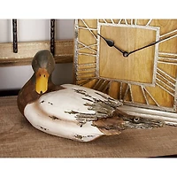 Beige Rustic Polystone Duck Sculpture Set