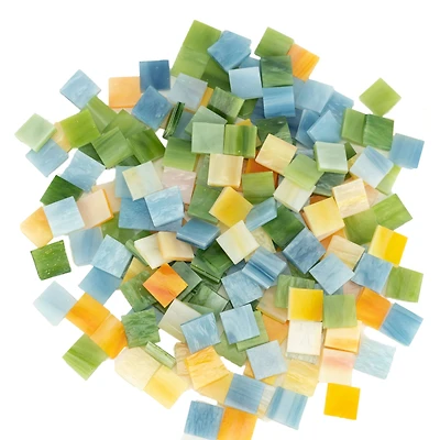 Oceanside Compatible™ Small Multicolored Mosaic Stained Glass Squares, 8oz.