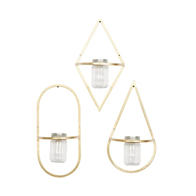 CosmoLiving by Cosmopolitan Gold Vase Metal Wall Décor Set, 3ct.
