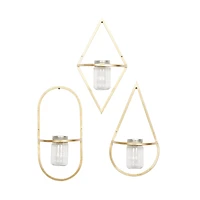 CosmoLiving by Cosmopolitan Gold Vase Metal Wall Décor Set, 3ct.