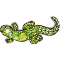 Crystal Art Beadwork Kit For Creating Broоch Lizard