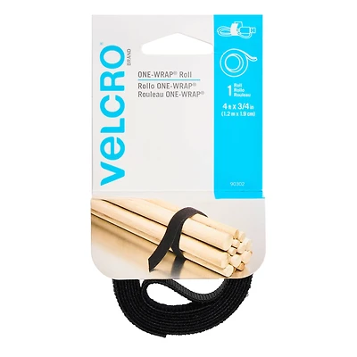 VELCRO® Brand ONE-WRAP® Black Roll, 4ft.