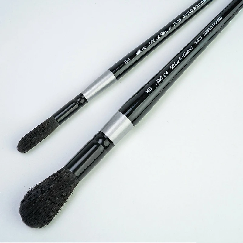 Silver Brush Limited Black Velvet® Jumbo Round Brushes Set