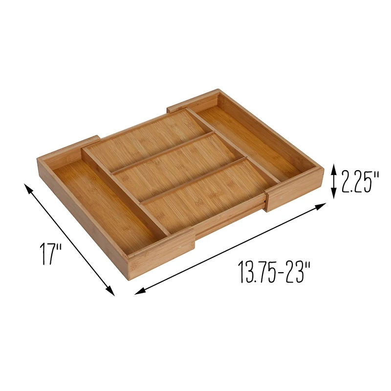 Honey Can Do Natural Adjustable Bamboo Drawer Organizer