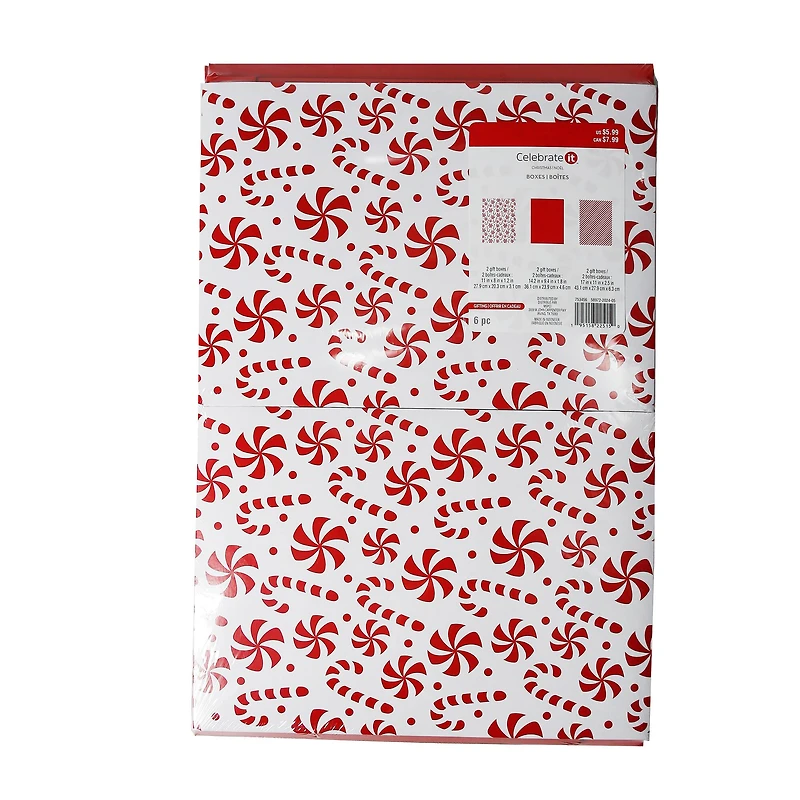 Peppermint Folded Gift Boxes Set by Celebrate It™
