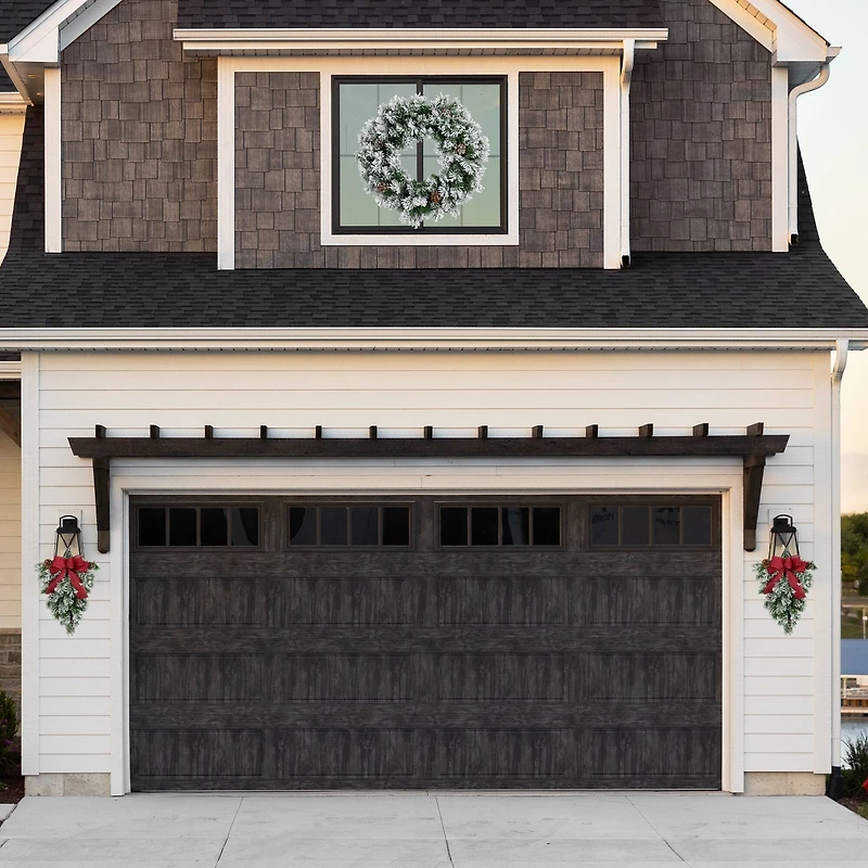 36" Snowy Flocked Angel Pine with Pinecones Artificial Christmas Wreath