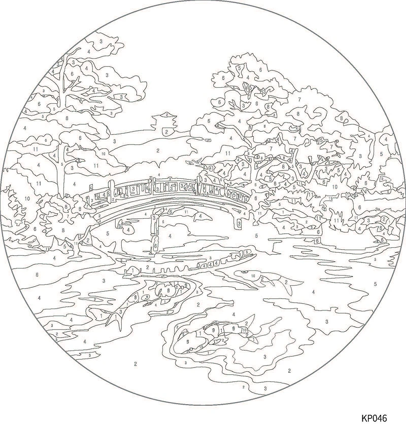 Koi Pond Paint-by-Number Plywood Surface Kit by Artist's Loft®