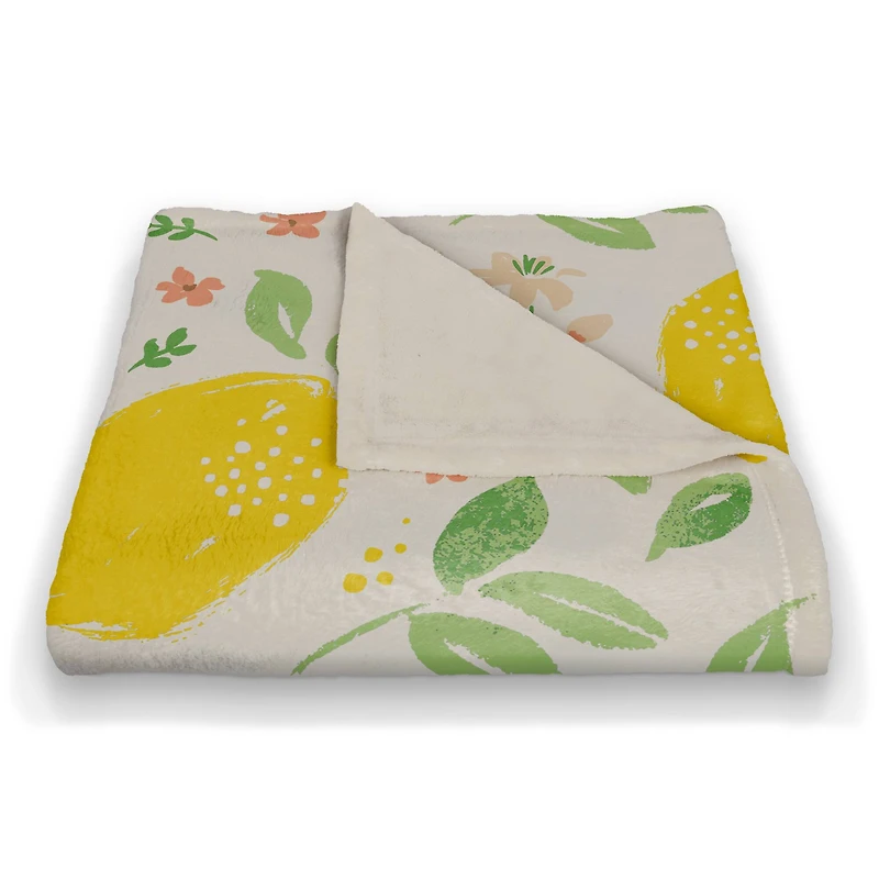 Spring Lemon Fleece Throw