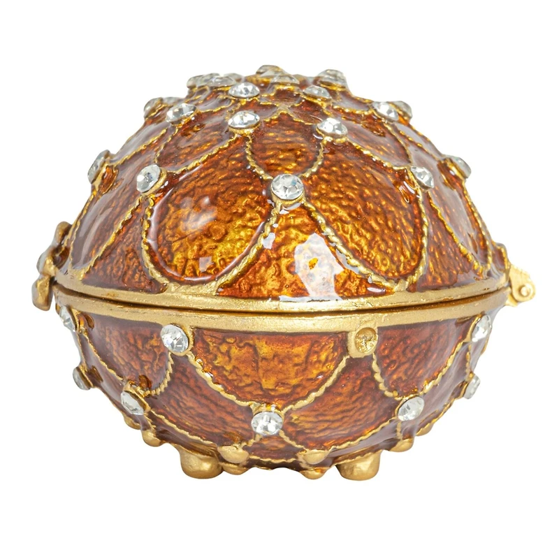 Hello Honey® 3.5" Amber Jeweled Egg Trinket Box