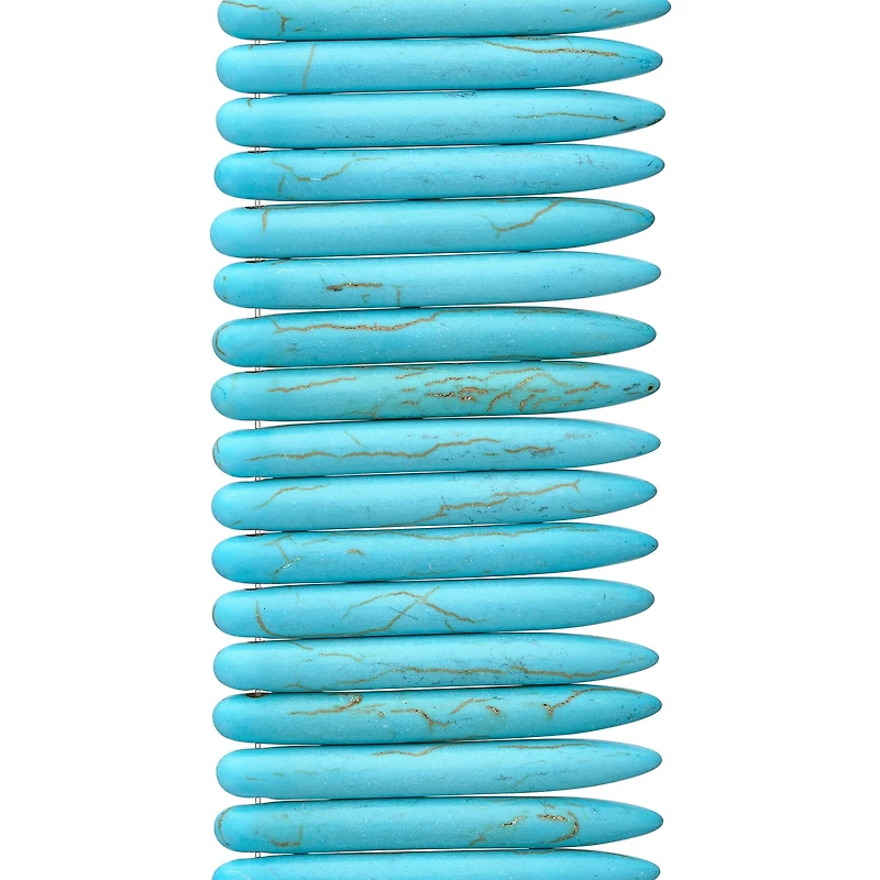 Reconstituted Turquoise Spike Beads, 40mm by Bead Landing™