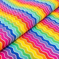 SINGER Rainbow Wiggle Lines Cotton Fabric