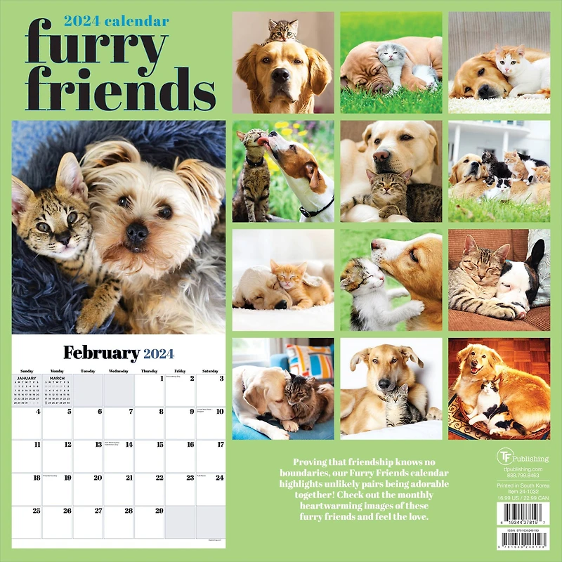 TF Publishing Furry Friends Wall Calendar