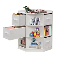 Badger Basket White Corner Cubby Storage Unit With Reversible Baskets