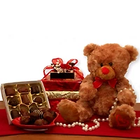 Valentine Hugs & Kisses Teddy Bear and Chocolates Set
