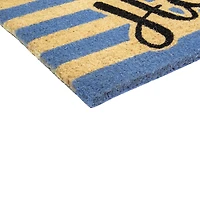 Natural Coir Striped Hello Doormat