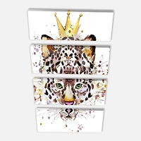Designart - Leopard Head with Golden Crown