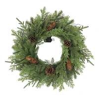 24" Pre-Lit Cypress & Pinecone Wreath by Ashland®