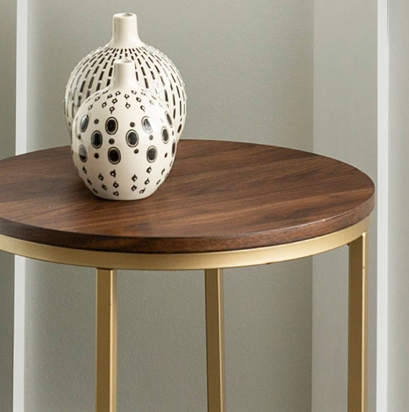 Walker Edison 16" Glam Round Side Table