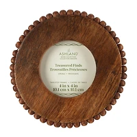 4" x 4" Natural Brown Round Beaded Wood Frame, Treasured Finds by Ashland®