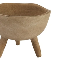 5.5" Large Matte Taupe Terracotta Footed Planter