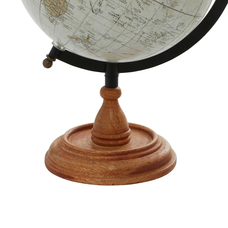 14" Brown Mango Wood Traditional Globe